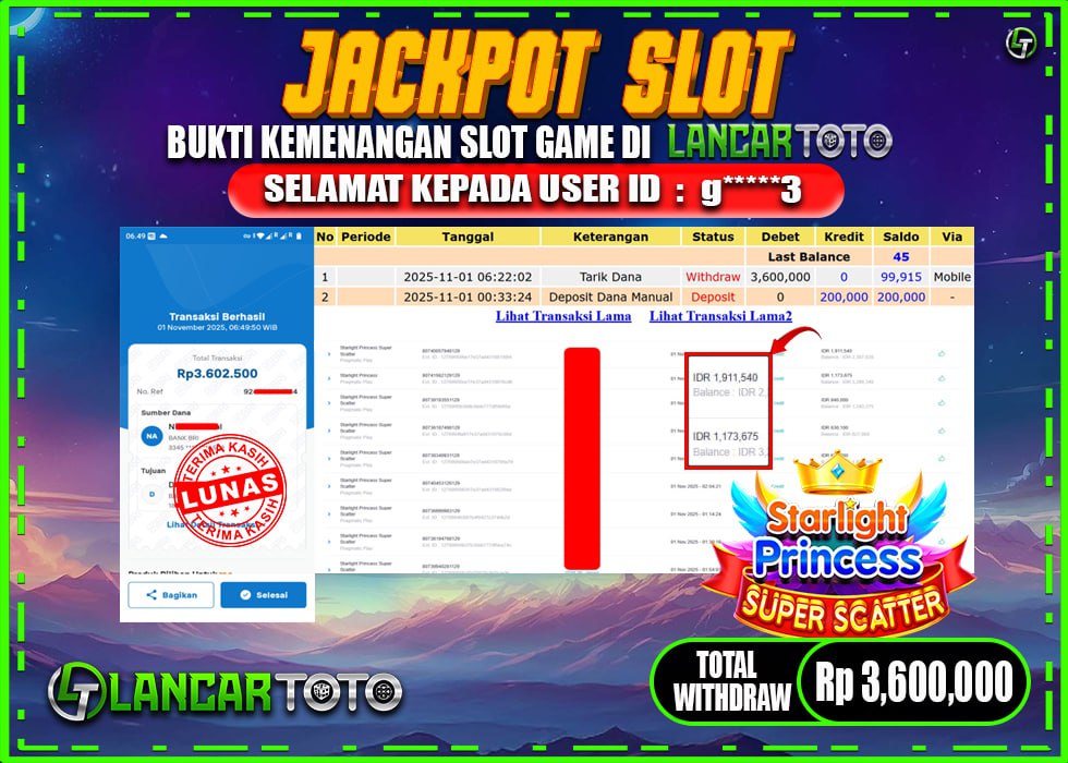 LANCARTOTO MAXWIN SLOT STARLIGHT PRINCESS SUPER SCATTER! Rp.3,600.000.,- LUNAS